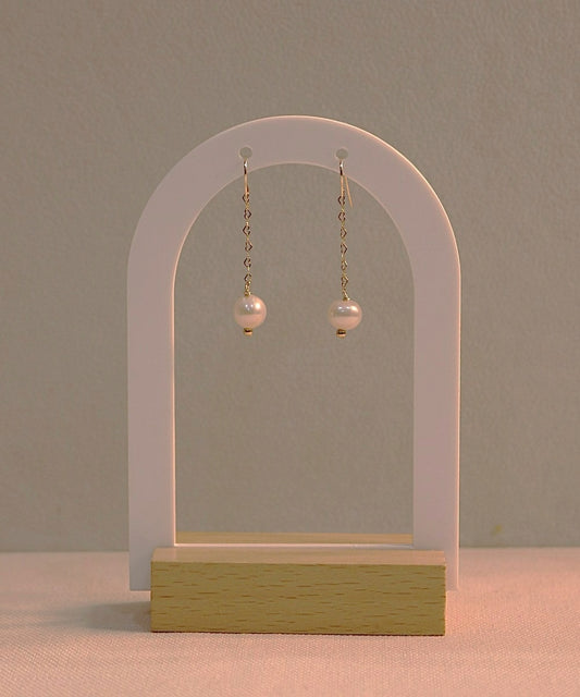 Gold Drift Pearl Earrings
