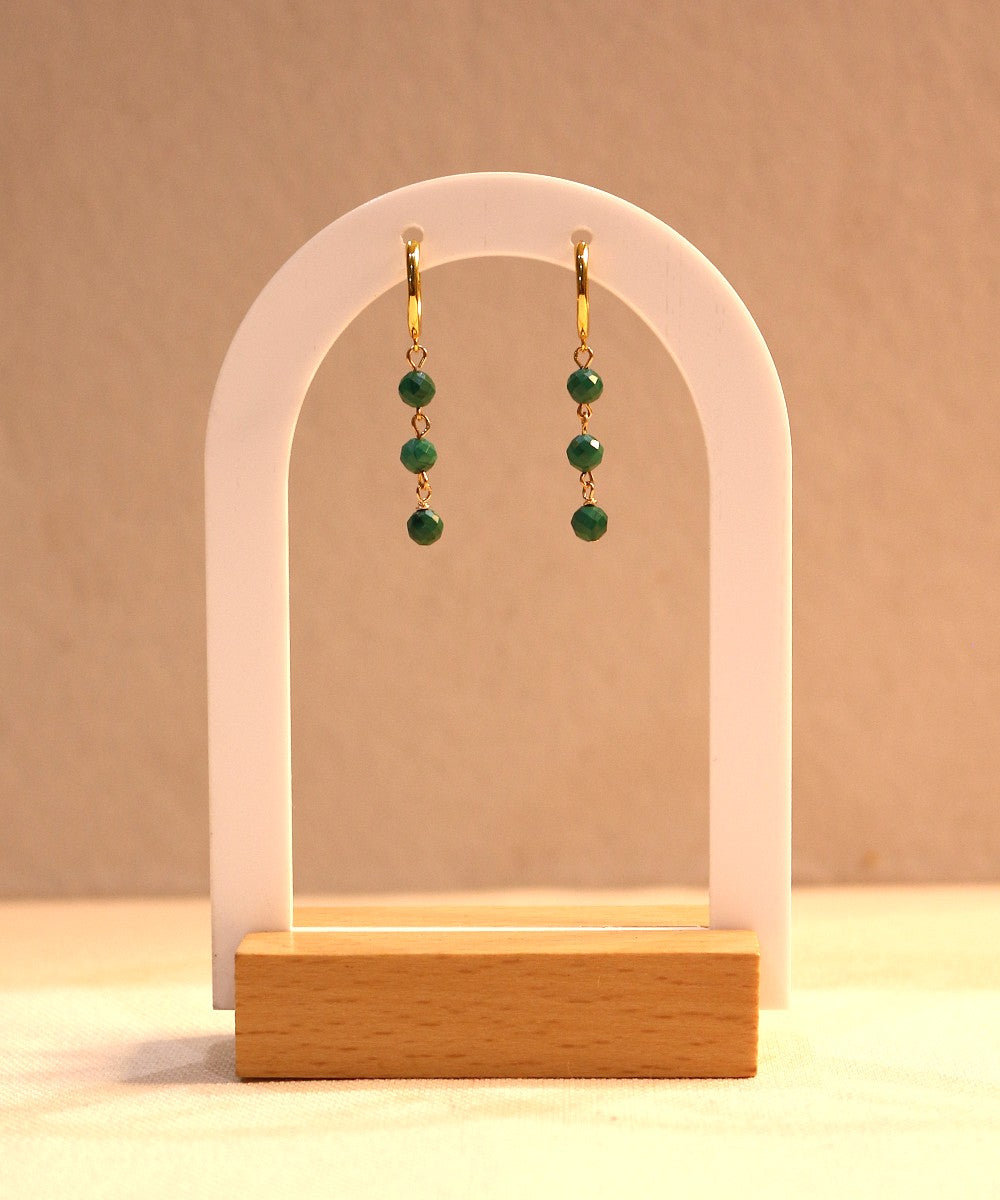 Malachite Muse Trio Hoops