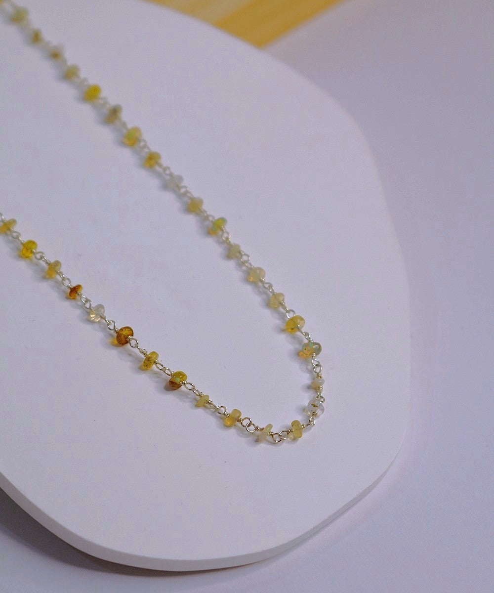 Raw Opal Woven Necklace