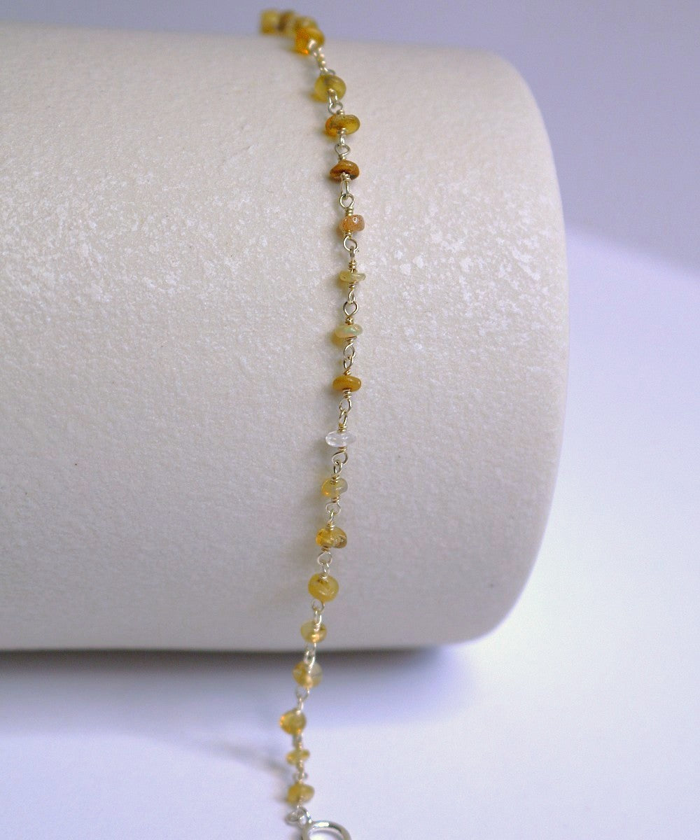 Raw Opal Woven Bracelet