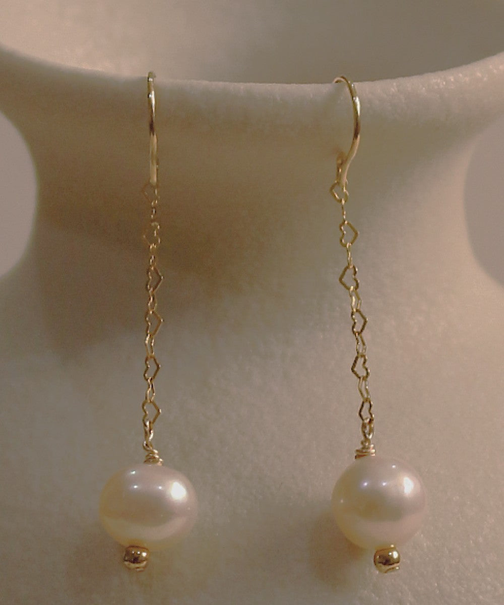Gold Drift Pearl Earrings