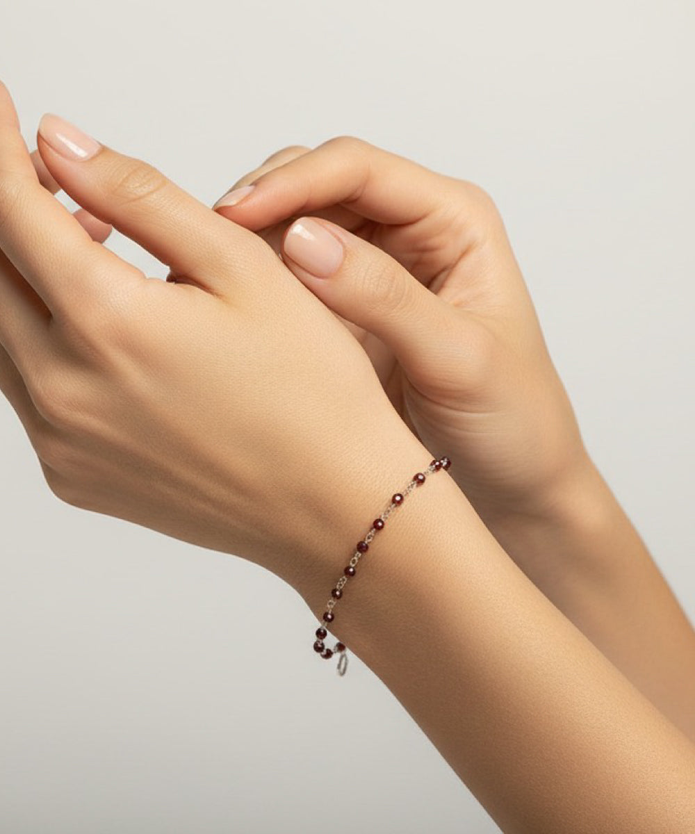 Garnet Woven Bracelet