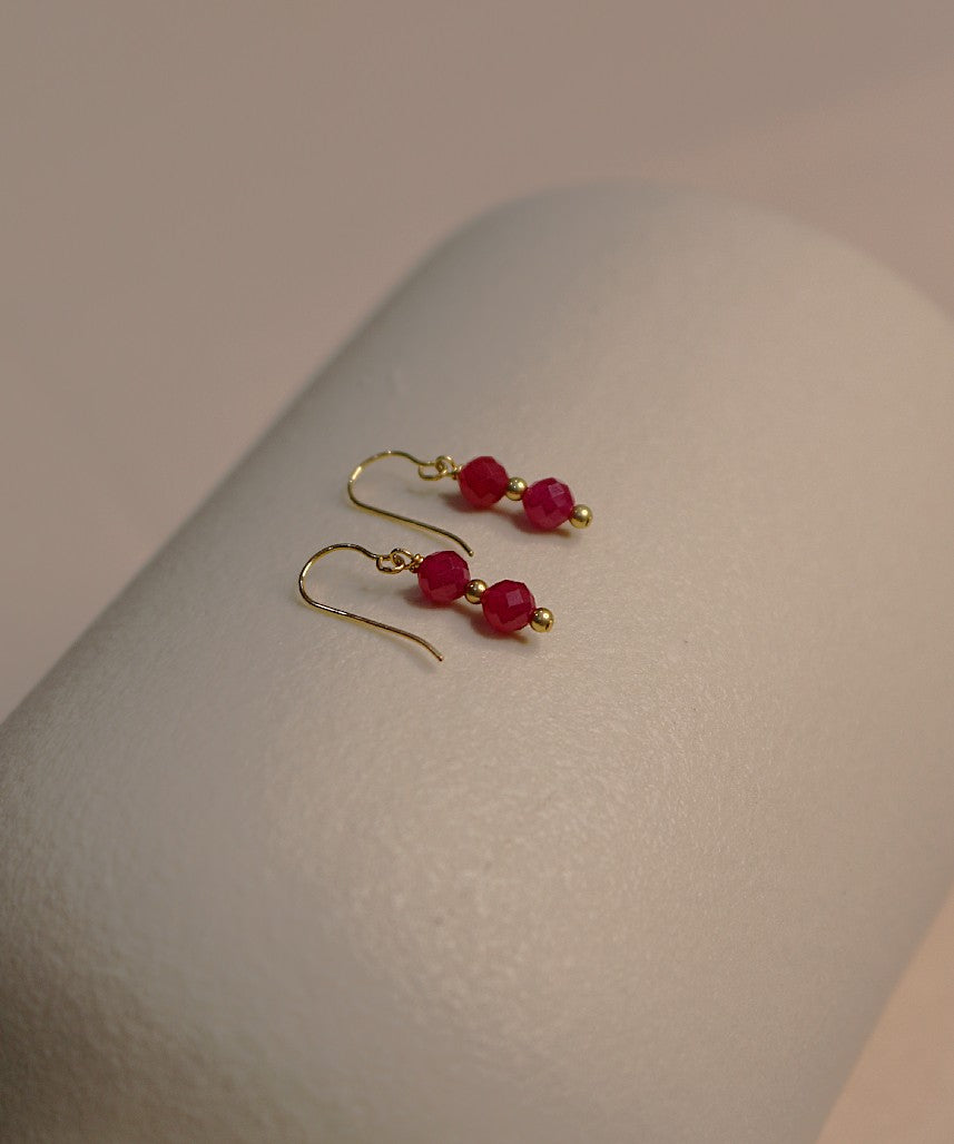 Crimson Mini Dangle Earrings