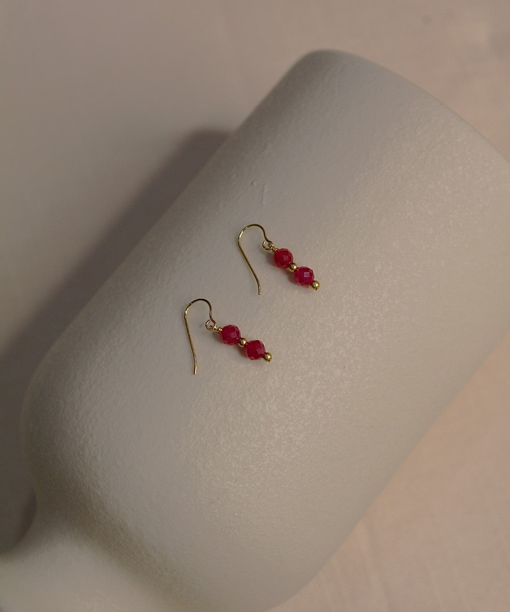 Crimson Mini Dangle Earrings
