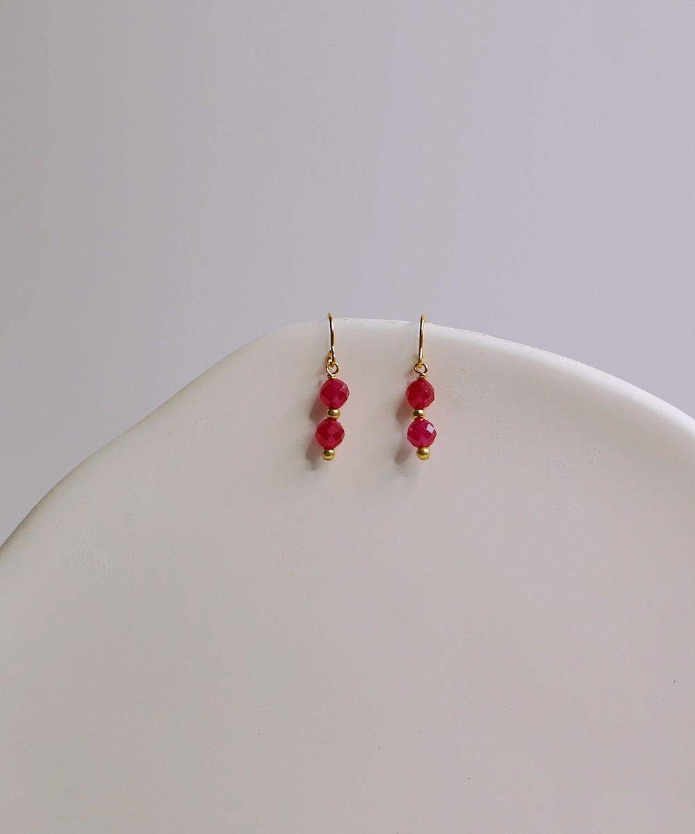 Crimson Mini Dangle Earrings