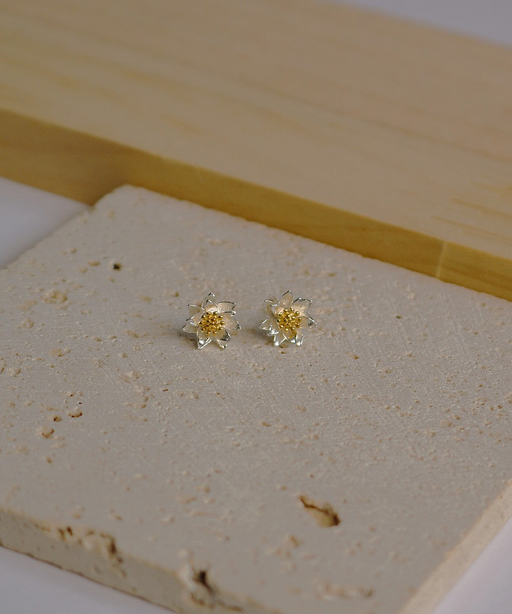 Lotus Bloom Silver Studs