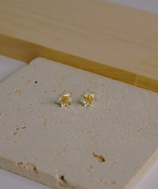 Lotus Bloom Silver Studs