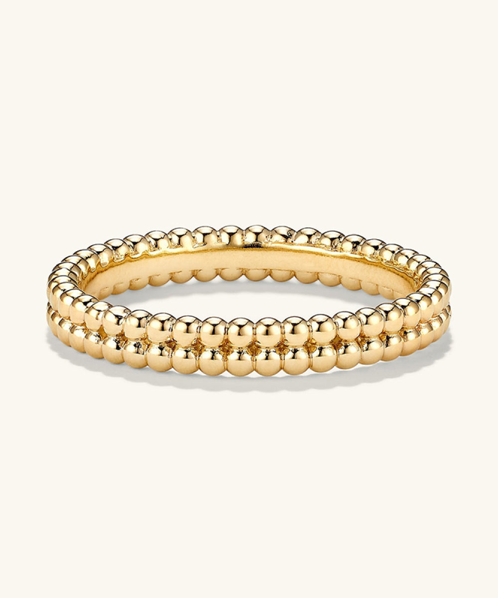 Double Beaded Band - Gold