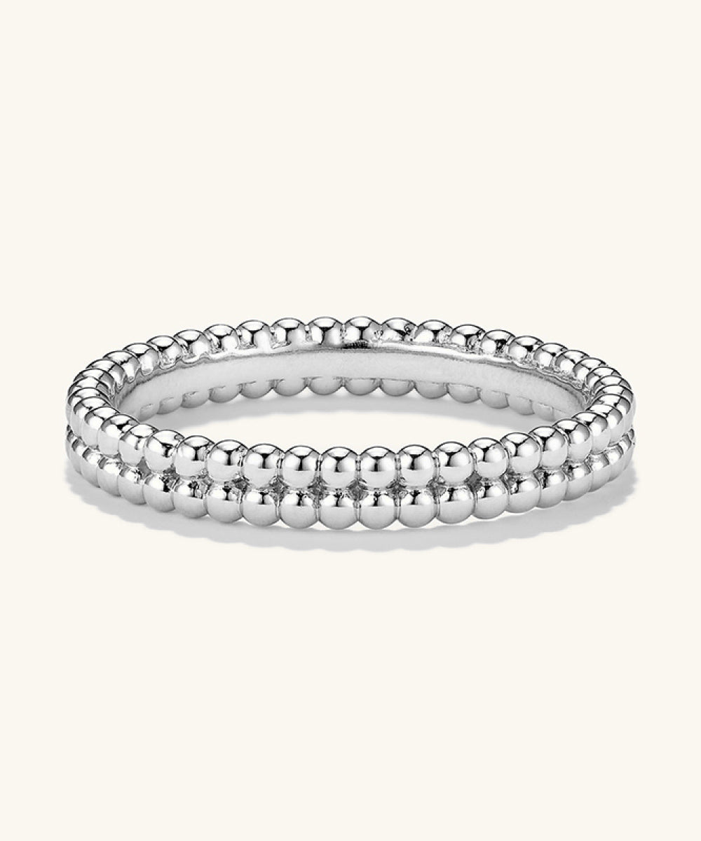 Double Beaded Band - Silver