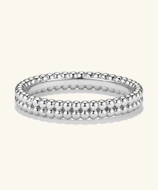 Double Beaded Band - Silver