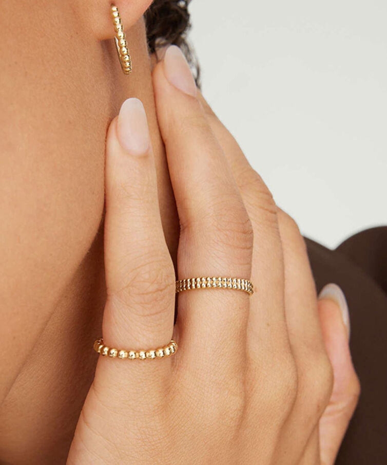 Double Beaded Band - Gold