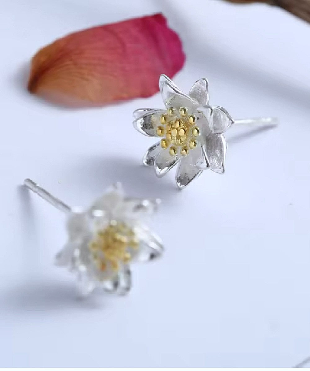 Lotus Bloom Silver Studs