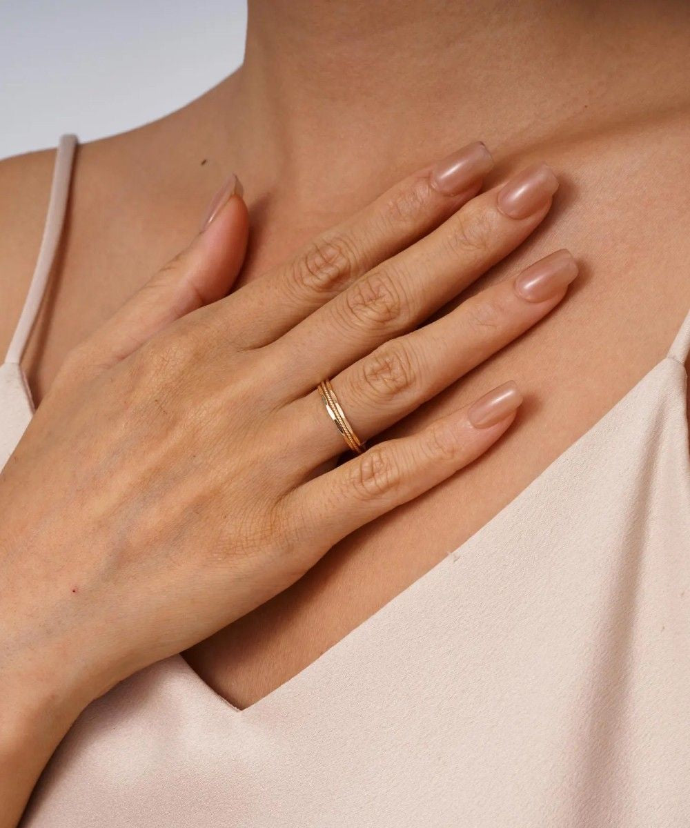 Golden Harmony Ring Stack