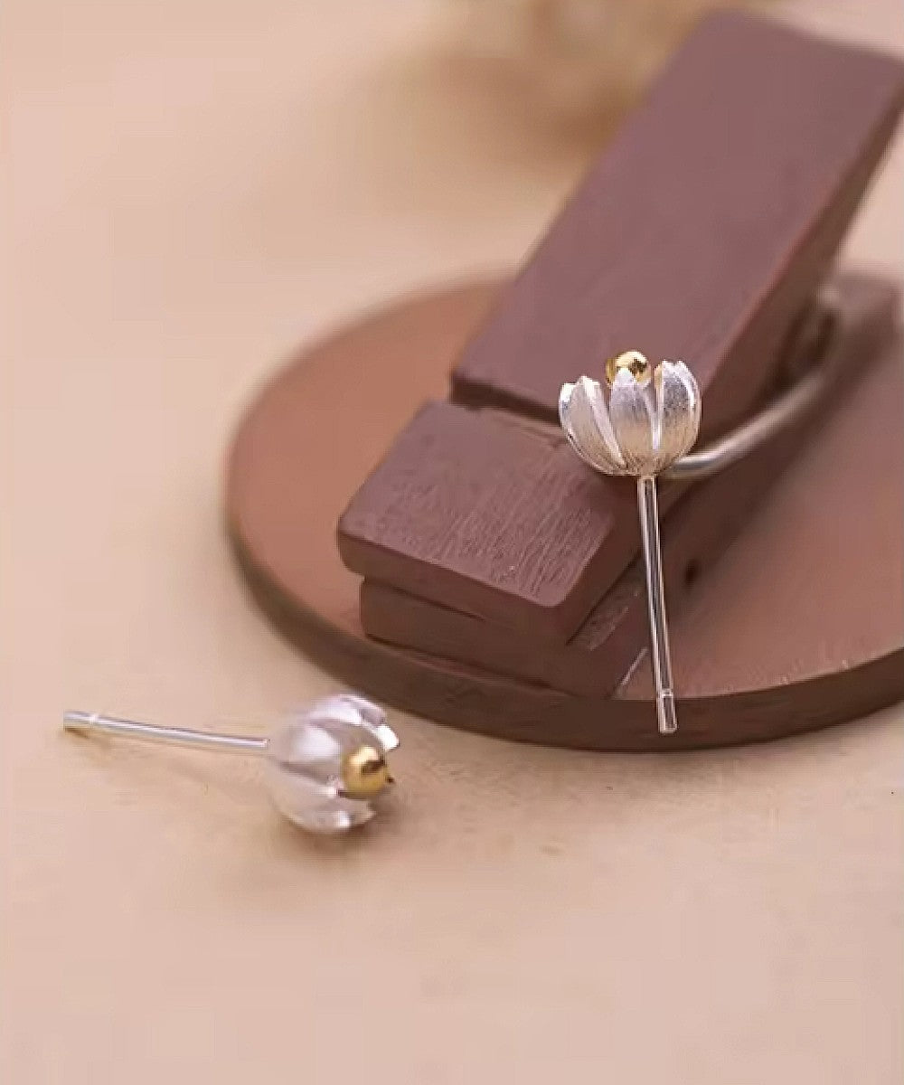 Tulip Bud Silver Studs