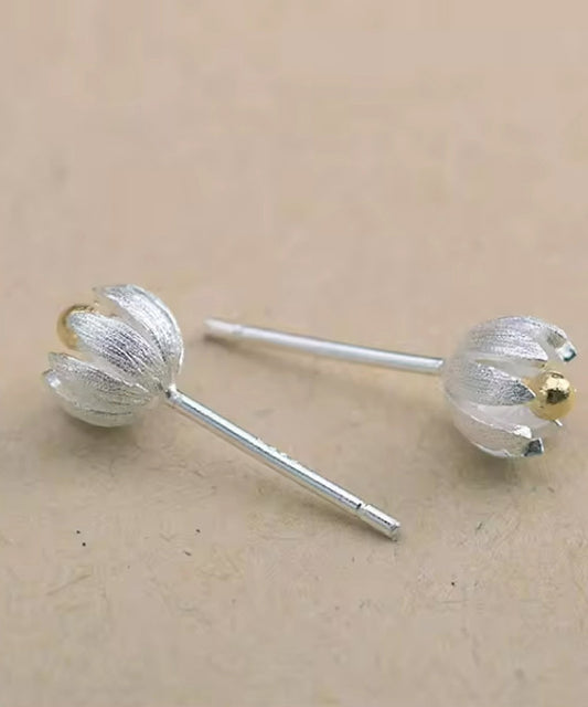 Tulip Bud Silver Studs