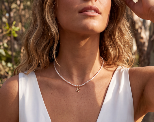 Lustrous Pearl Letter Necklace