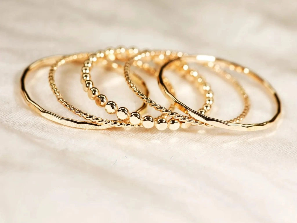 Gold Radiance Ring Stack