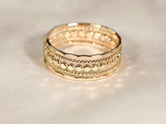 Gold Radiance Ring Stack