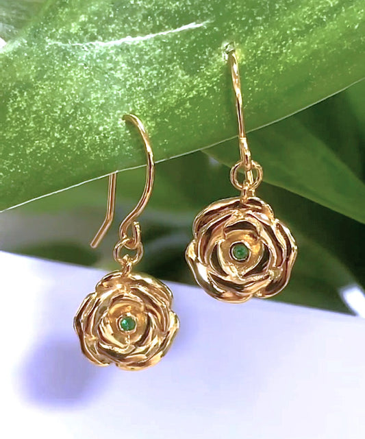 Rose Emerald Earrings